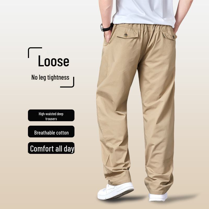 Мужские свободные комбинезоны большого размера весна/лето для мужчин среднего возраста. Повседневные, легкие и прямые спортивные брюки.