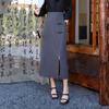 Exquisitely Crafted High-Waisted Frog Button Slit Mid-Length Skirt - New Chinese Design for Women