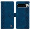 For Google Pixel 9 Pro XL Leather Case Imprinted Checkered Pattern Wallet Stand Flip Phone Cover