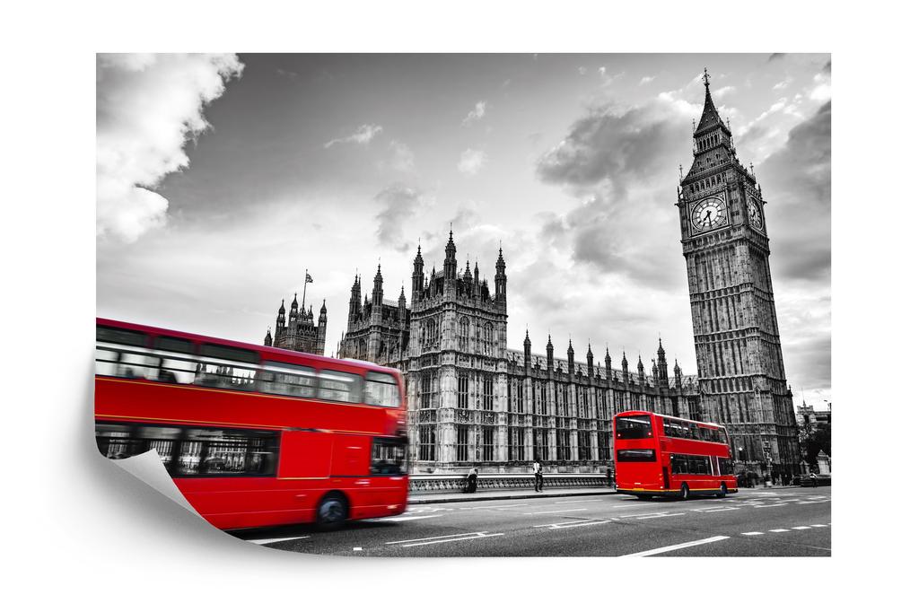 Фотообои Лондон Черно-Белые Флизелин 104х70,5