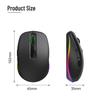 Беспроводная RGB-мышь M106 USB-C, двухрежимная и перезаряжаемая, для настольного компьютера, ноутбука и планшета