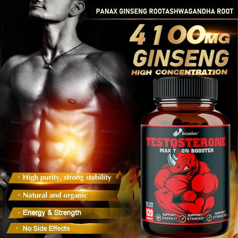 Panax Ginseng 120 Capsules Testostero Boost Muscle Health Improve Energy Stamina