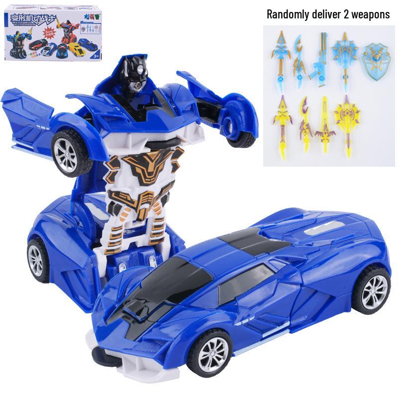 Детская деформирующаяся игрушечная машинка - Инерционная ударопрочная машина-пазл с одной кнопкой