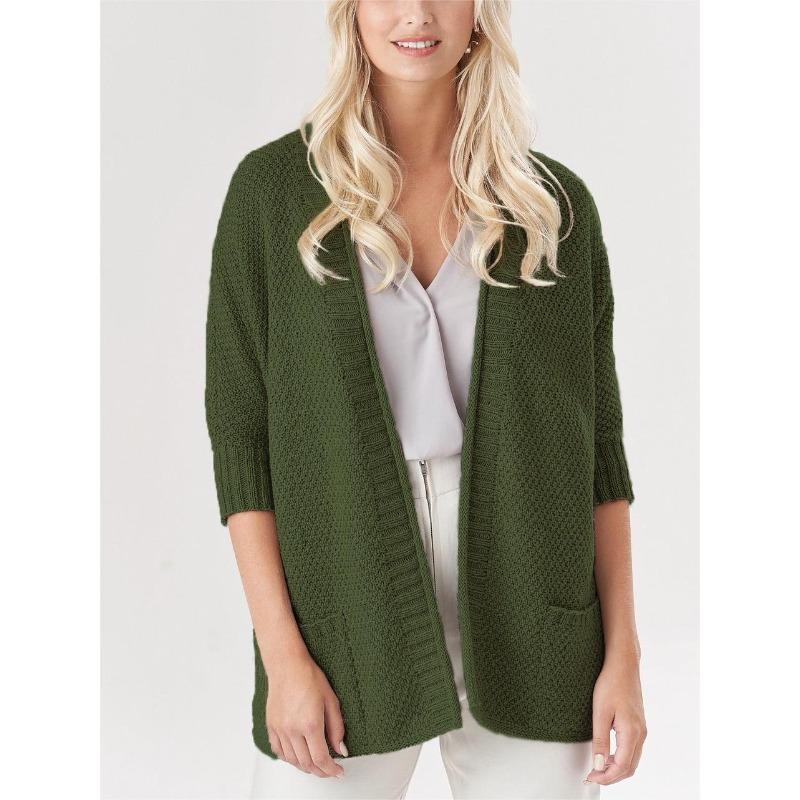Женский свитер-кардиган свободной вязки для поездок на природу на осень и зиму