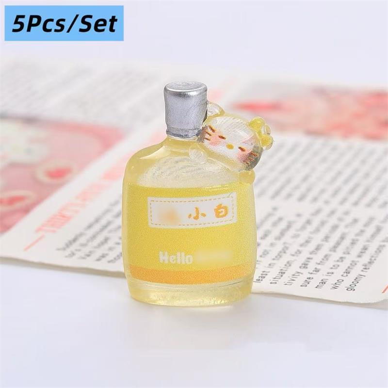 5 шт. Миниатюры для кукольного домика Модели бутылок для напитков Hello Kitty Кт Микроландшафтные украшения Декор Игрушки для ролевых игр DIY Аксессуары