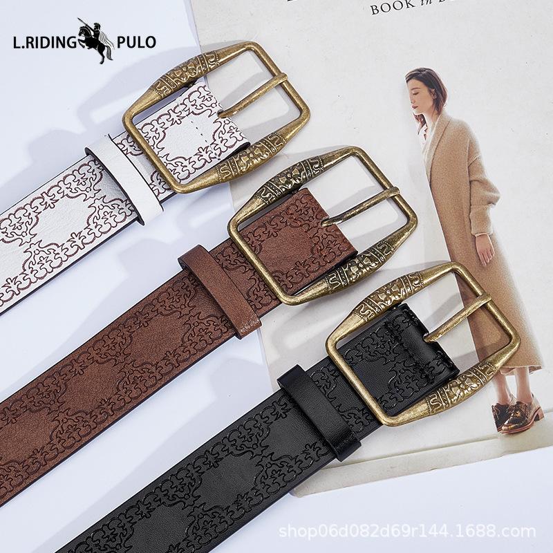 Ремень в этническом стиле, Ретро рельефный ремень, Летний универсальный, Женский ремень высокого класса