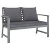 Day and Night - Day and Night Garden Bench 120 Cm Dark Gray Cushions Solid Acacia Wood