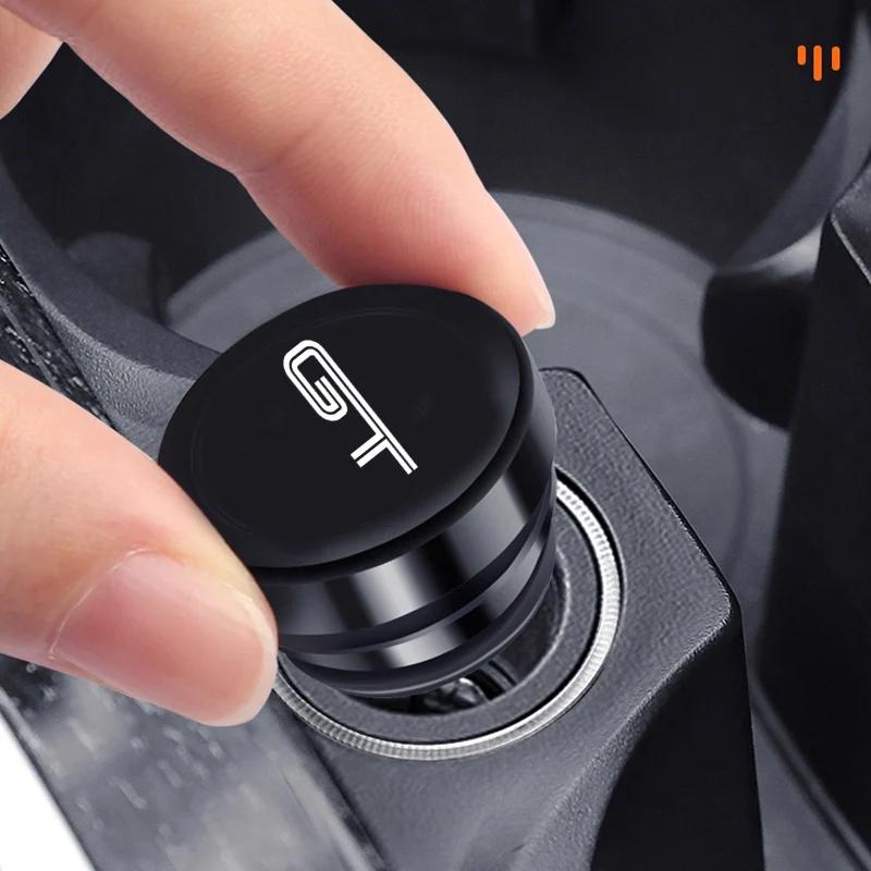 BBAT7 Car Cigarette Lighter Waterproof Cover Dustproof Protective Accessories For Ford GT Logo Button Cover Interior Accessories
