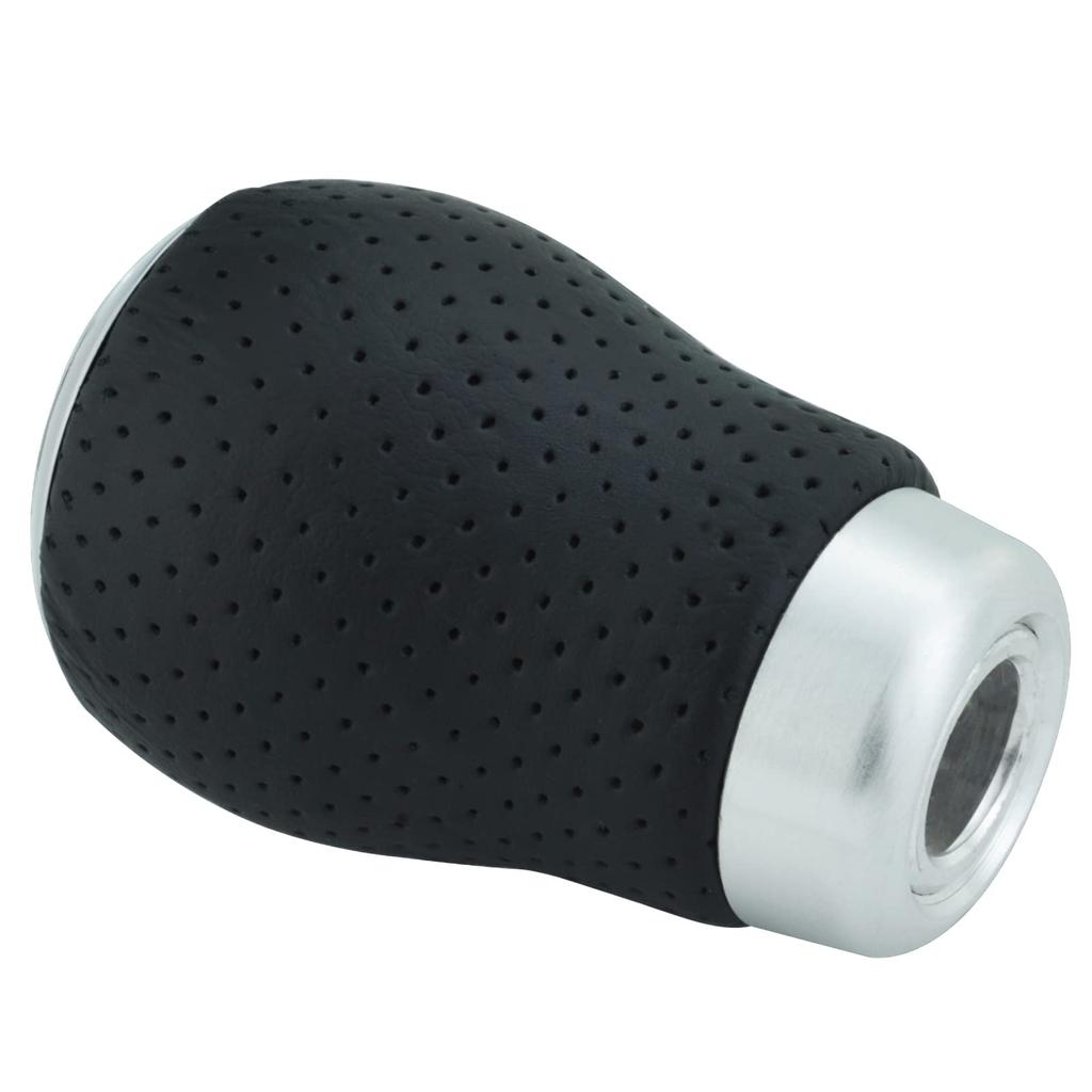 Lunsom Leather 5 Speed Shift Knob Car Gear Shift Knob General Auto Manual Car (Black Stitching)