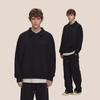 ESSENTIALS Men's Polo Collar Plus Velvet Sweater - Versatile Autumn/Winter Top