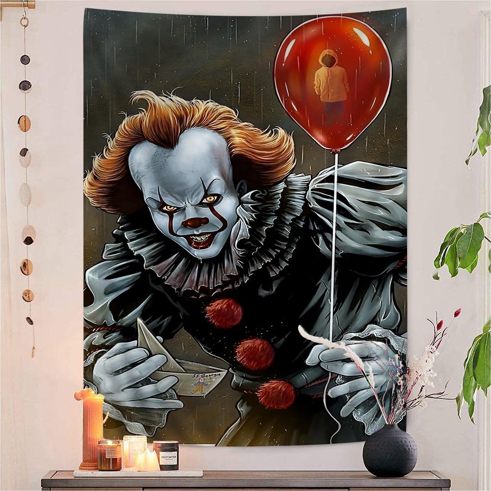 Pennywise Clown  Cartoon Tapestry Art Science Fiction Room Home Decor Wall Hanging Home Decor