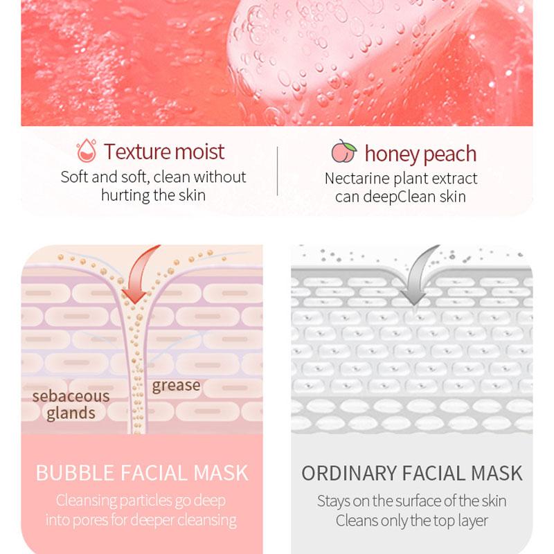 Cucumber and Peach Bubble Mask Mud Deep Cleansing Pores Anti-Wrinkle Mask Skin Care Products