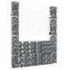 U Shaped Gabion Basket with 2 Posts Iron 140 x 20 x 200 cm