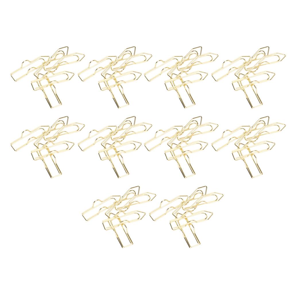 50pcs Pen Clips Multipurpose Electroplating Cute Shape Metal Pen Holders for Notebook Journals Clipb