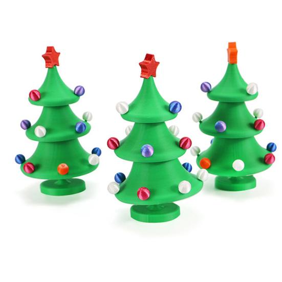 Танцующая мини-елка, 3D-печатная настольная елочная игрушка, вращающаяся игрушка-спиннер, настольная рождественская елка для домашнего офиса, декор