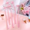 10 Pcs Silicone Pink Creative Cute Cherry Blossoms Flower Stationery Office School Supplies Gift Simulation Gel Pens LS