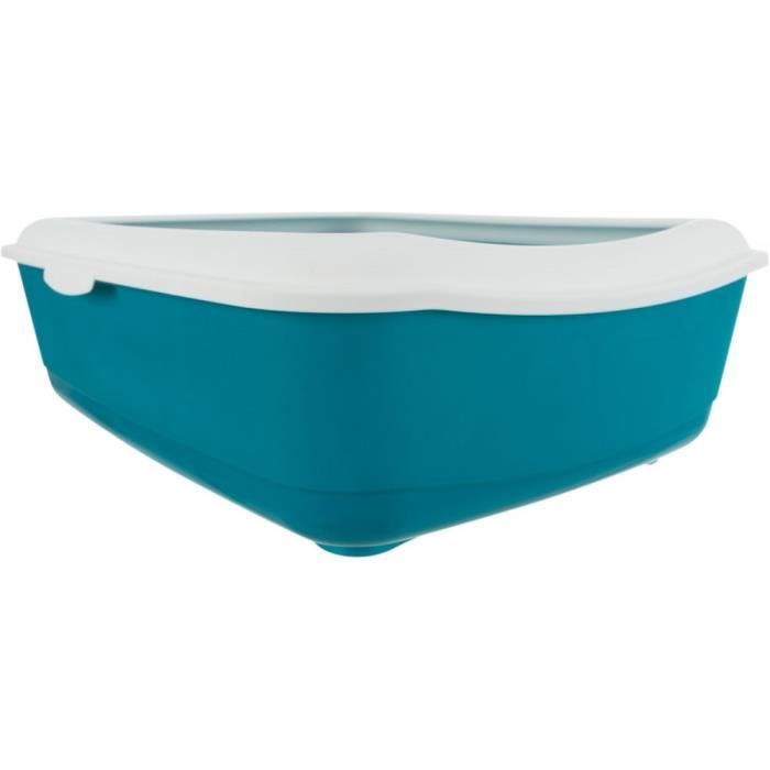 Litter Tray - Trixie - Classic - Petrol/white Color - Dimensions 37x15x47 Cm - Removable Rim