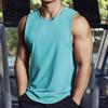 Мужской жилет с круглым вырезом без рукавов, облегающий крой, однотонный, повседневный летний топ, жилет для занятий спортом на открытом воздухе