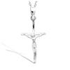 [K9549] - Silver 'Crucifix' Silver Pendant (rhodium-plated) - 28x14 Mm