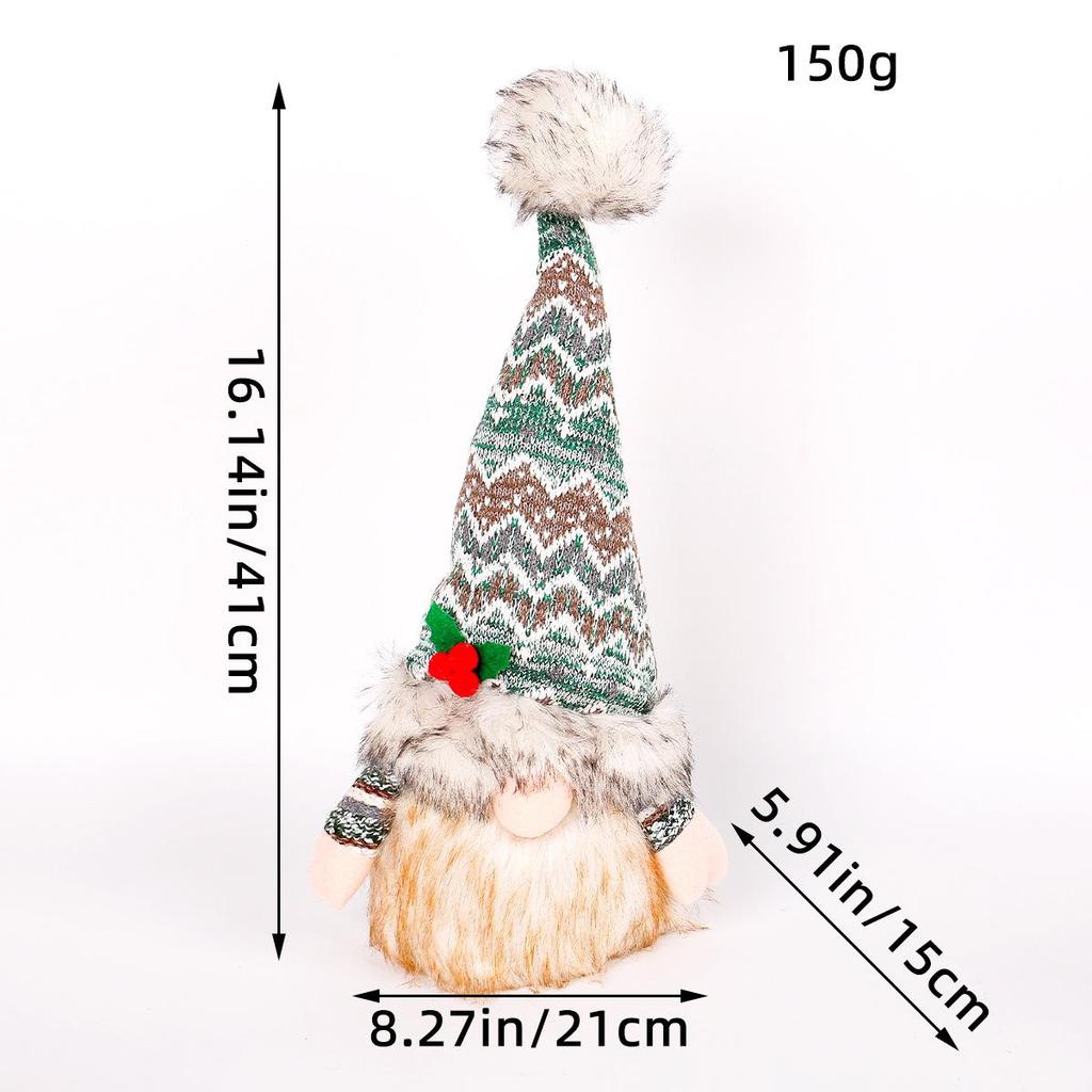 Кукла Рудольф и украшения в виде гномов без лиц с огоньками и пайетками для Рождества