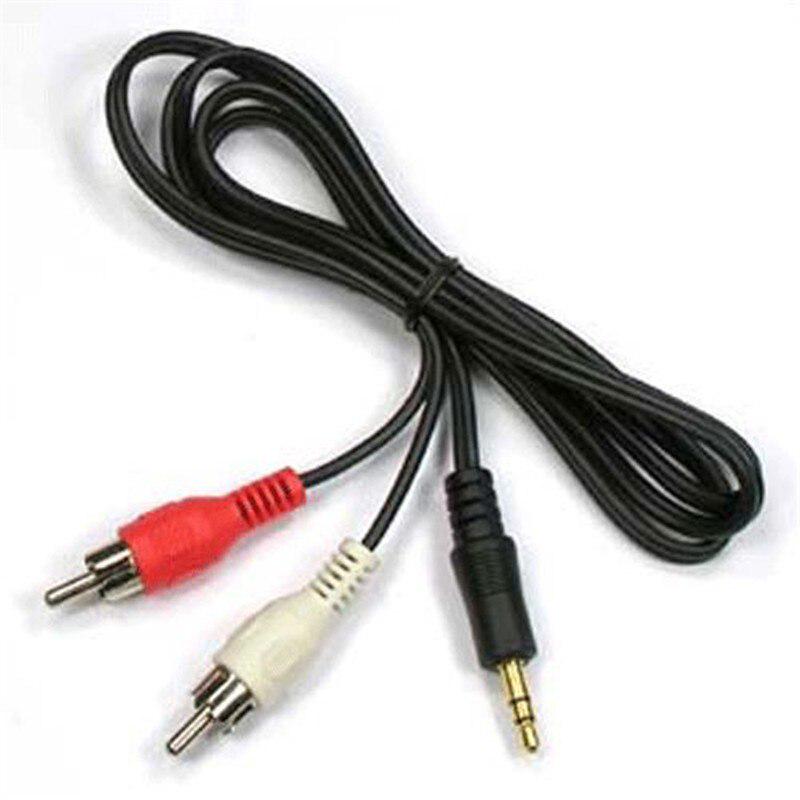 High Quality New 1m Aux Audio 3.5mm Stereo To 2 RCA Y CABLE FOR PC DVD TV VCR AVE