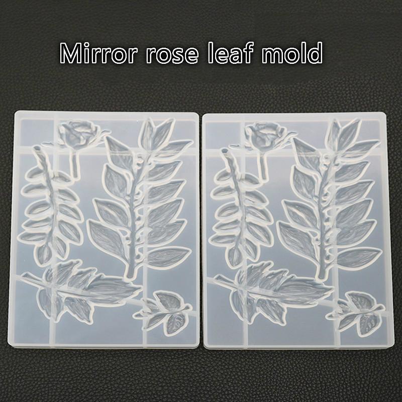 High Quality Silicone Mold Diy Crystal Glue Mold Rose Flower Leaf Mirror Handmade