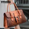 Women's Bags High-end Crocodile Pattern Leather Handbags Shoulder Messenger Bags Middle-aged Women's Mother Bags