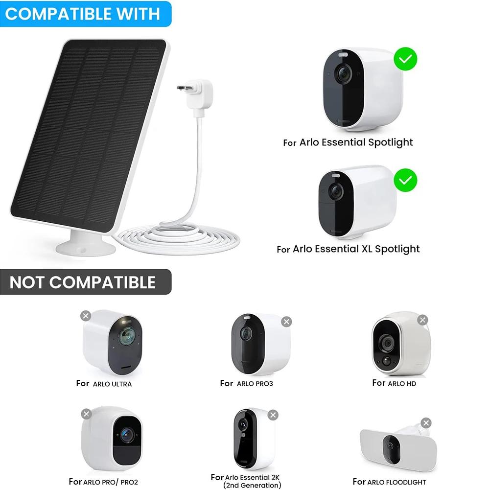 1-3 шт. Зарядное устройство для камеры на солнечной панели, регулируемое на 360°, настенное крепление, солнечная панель для камеры Arlo Essential Spotlight/XL Spotlight