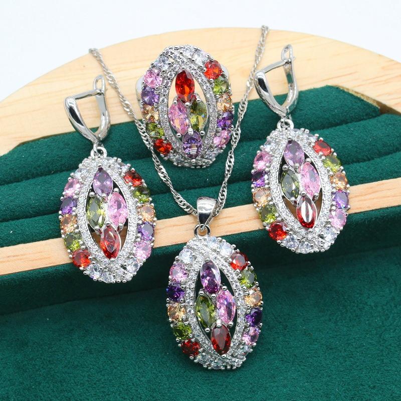 Fashion, E-Commerce Jewelry, Anti-Allergic Aaa Zircon Necklace, Earrings, Rings, Jewelry Set.