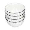 4PCS 6in Soup Bowl White Ceramic Noodle Bowl Eco Friendly Rice Bowl for Kitchen Restaurant