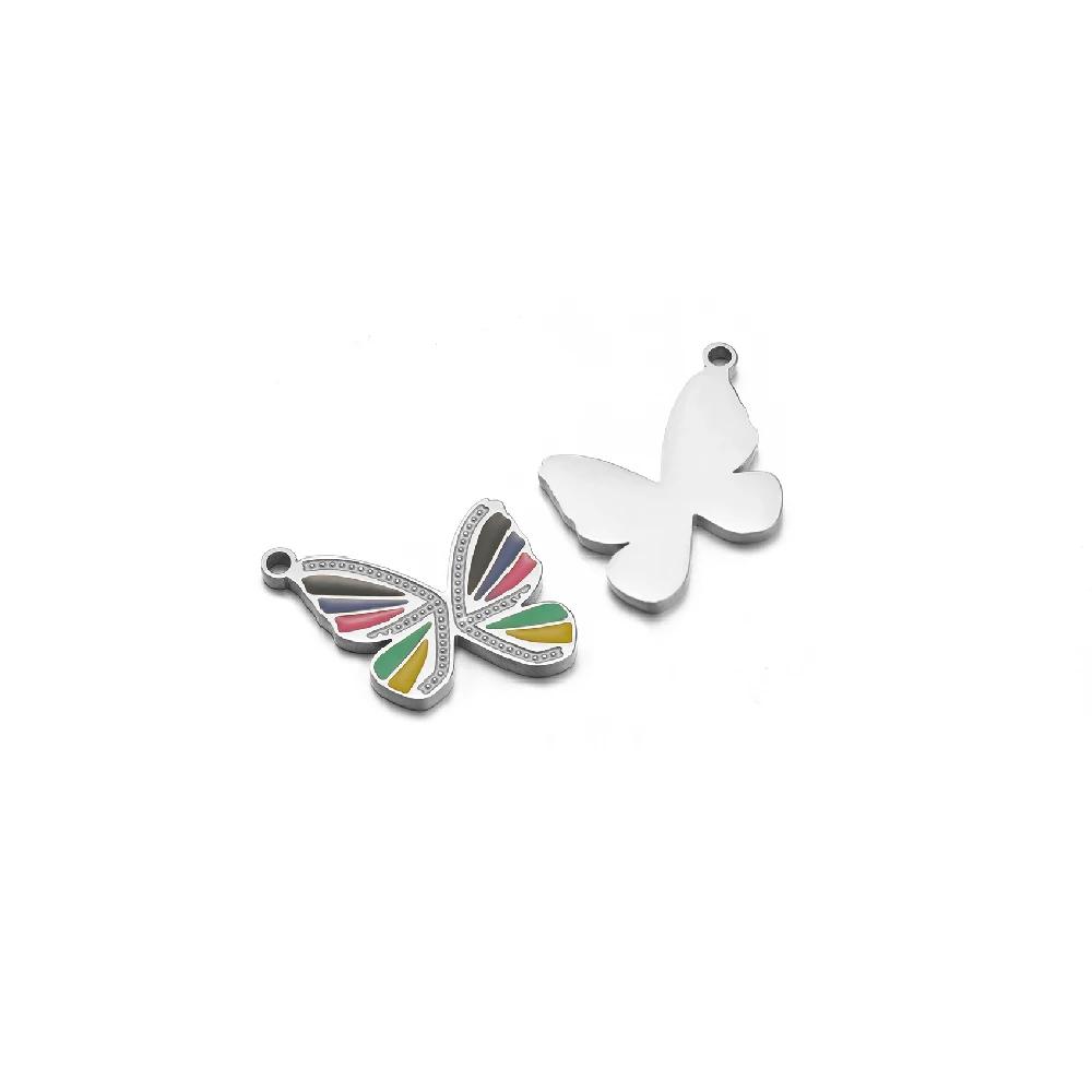 5pcs Stainless Steel Lotus Butterfly Heart Gourd Charms DIY Jewelry Findings Children Necklace Pendant Bracelets Earrings Making