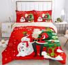 Happy Christmas Bedding Set 3D Printed Santa Claus Duvet Cover Set King Queen Double Size Kids Bedding Set No Bed Sheet Gifts