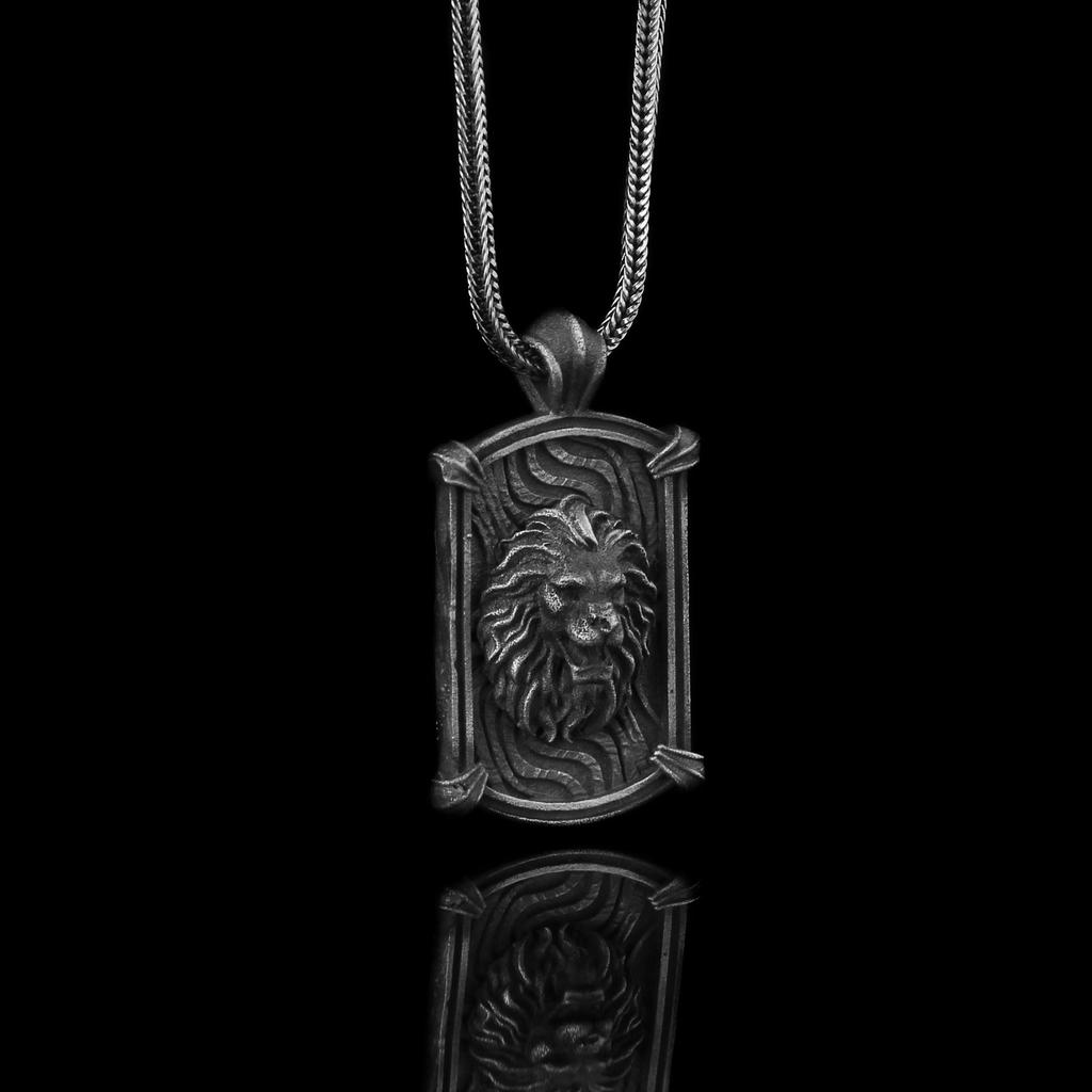 Leo Zodiac Sign Silver Pendant 925 Sterling Lion Fine Jewelry for Men, Men's Necklace Gift for Lover