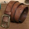 Retro Versatile Pleated Copper Buckle Belt Men's Genuine Leather Trend Pin Buckle Pure Leather Pants Belt