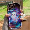 Phone Case: 2D flat, suitable for iPhone 18 17 16 15 14 13 12Pro protective case, neon little ghost, perfect Christmas and Halloween holiday gift