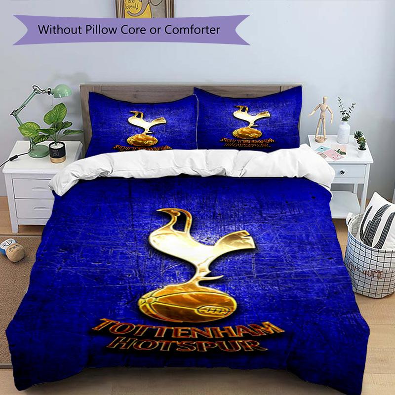 Tottenham Hotspur F.C Design Printed Pattern Duvet Cover Set – includes 1 duvet cover and 2 matching pillowcases Bedroom decor Christmas gifts