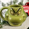 Qiqu Cup Grinch Big Belly Cup Sculpted Ceramic Mug