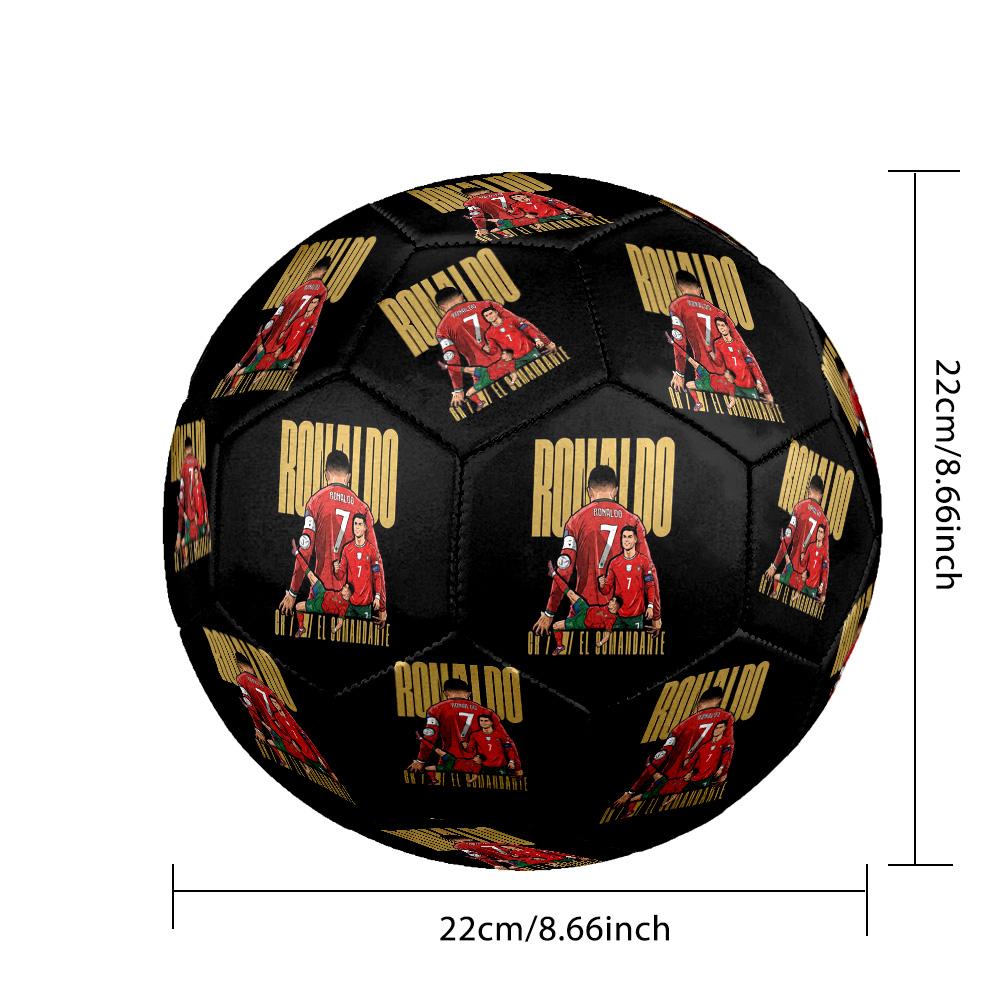 Cristiano Ronaldo Soccer Ball Size 5 Football Machine-Stitched Indoor/Outdoor Training and Matches Soccer Accessory
