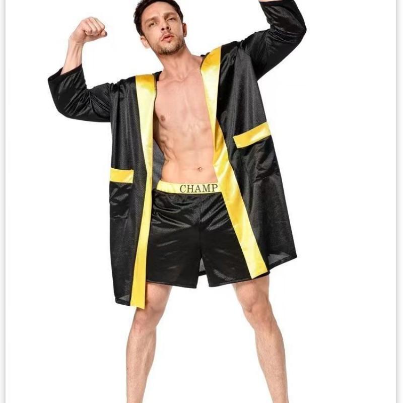 Unisex Boxing Hooded Cape Costume Stage Walk Martial Arts Performance MMA Entrance Outfit