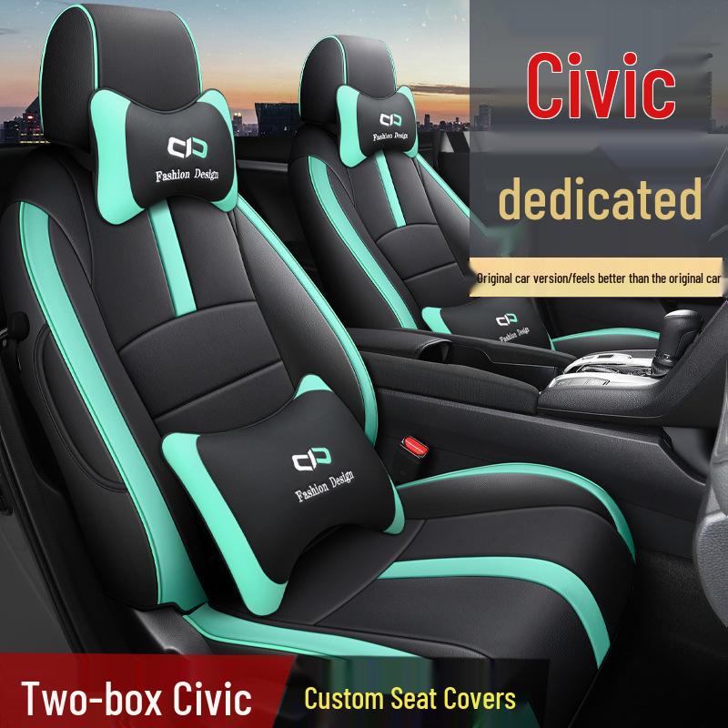 YDG Custom Sports Leather Seat Cover for Honda Civic - All-Season Cushion Pad.