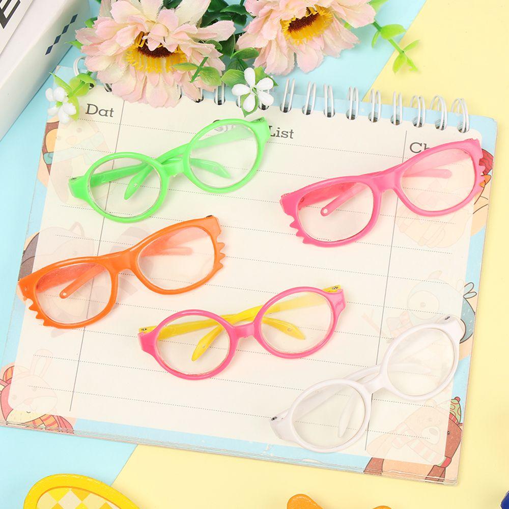Dolls Fashion Cool Eyeglasses Dolls Accessories Toys Clothes Playing House Miniature Doll Glasses Clear Lens Round Frame Eyewear