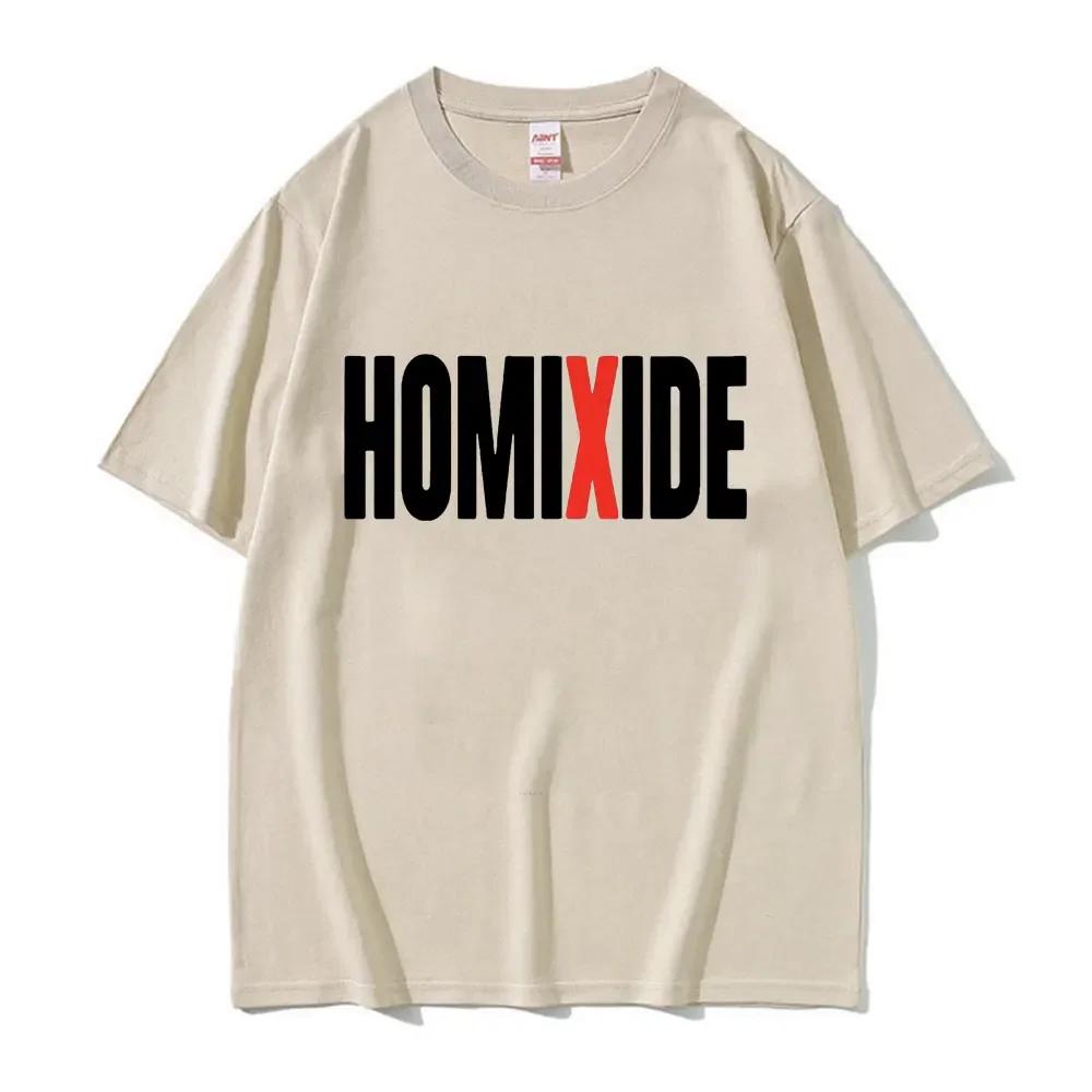 Rapper HOMIXIDE Graphic Print Tee Shirt Unisex Fashion Hip Hop Style T Shirt Casual Cotton Oversized Short Sleeve T-shirts