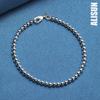 925 Sterling Silver 4mm Smooth Bead Chain Bracelet for Wedding Fashion Wedding Jewelry