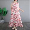 Sleeveless Plus Size Cotton Vintage Floral New In Dresses for Women Casual Loose Long Summer Dress