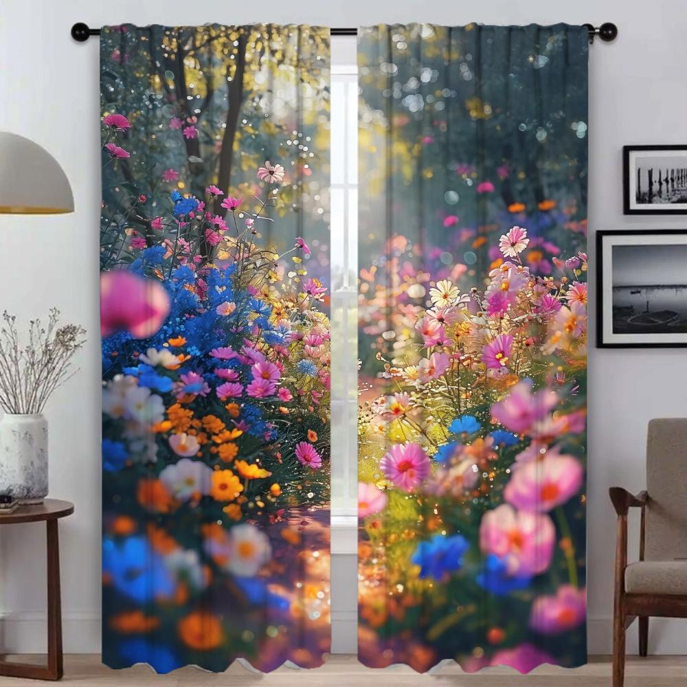 Разделитель Wildflower Элегантные шторы для комнаты 2 шт. Шторы для окна для комнаты 2 панели Тюль для спальни Гостиная Кухня Дом