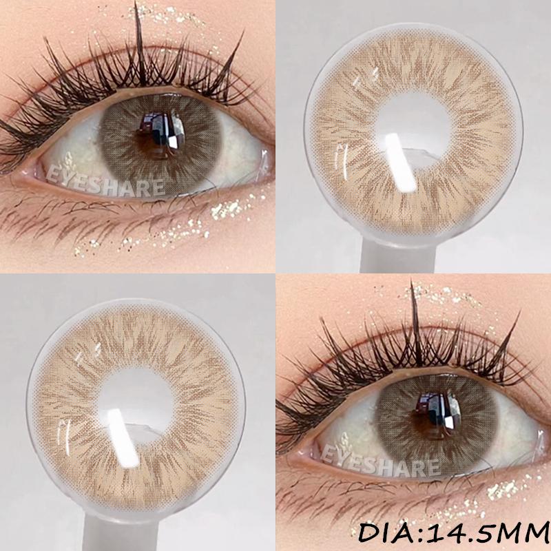 Eyeshare 2pcs Blue Natural Color Contact Lenses for Eyes Brown Lenses Colorcon Korean Lenses Yearly Beauty Brown Eye Contacts