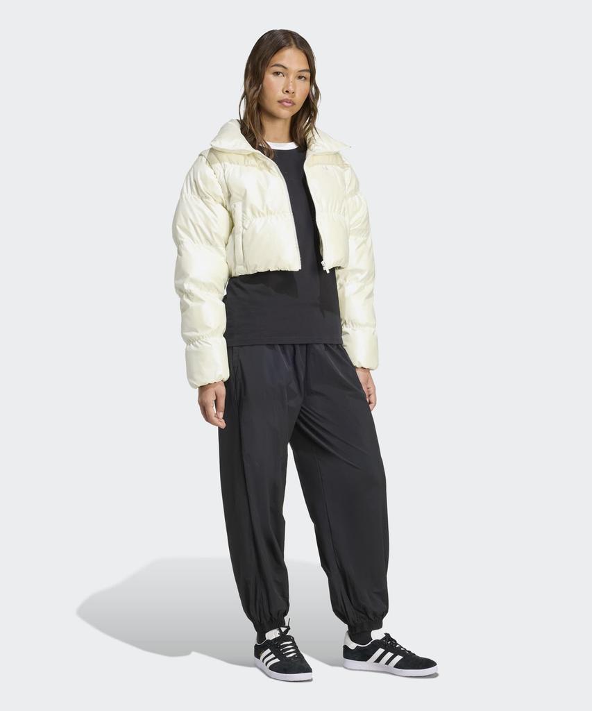 ADIDAS Glossy Two-In-One Crop Puffer - White / Jx2990