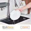 WishDeco Set of 4 Curry Pasta Large 1100 ml Salad 23 cm Microwave and Dishwasher Safe Dishes, Bowls, Dishes, Bowls, White, Diameter,