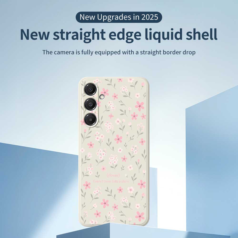 For Samsung Galaxy A16 5G/4G Case Small Flower Pattern Printing Straight Edge TPU Phone Back Cover
