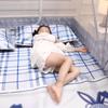 Upgraded sleeping grid and cooling mat style full bottom mosquito net with six strand bracket and high internet celebrity folding mosquito net